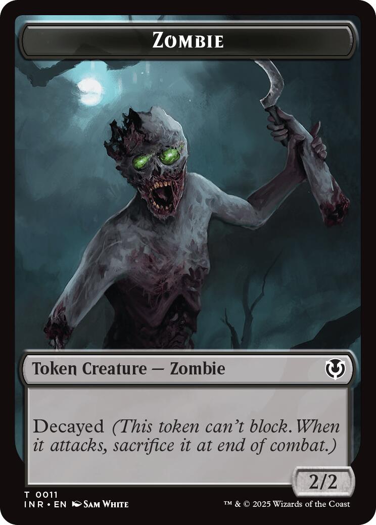 Zombie (0011) // Zombie (0012) Double-Sided Token [Innistrad Remastered Tokens] | Dumpster Cat Games