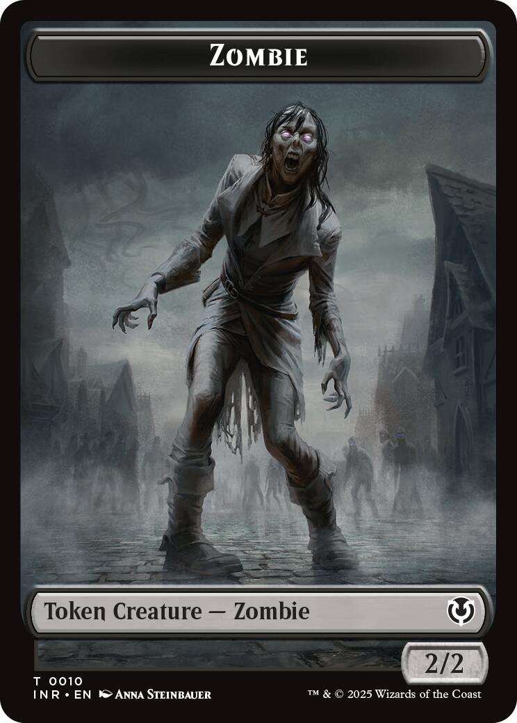 Zombie (0010) // Blood Double-Sided Token [Innistrad Remastered Tokens] | Dumpster Cat Games