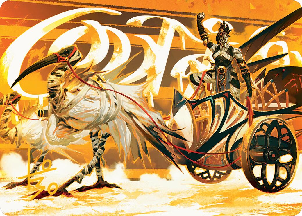 Skyseer's Chariot Art Card (Gold-Stamped Signature) [Aetherdrift Art Series] | Dumpster Cat Games