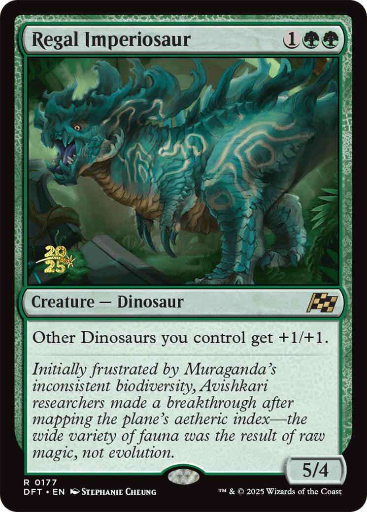 Regal Imperiosaur [Aetherdrift Prerelease Promos] | Dumpster Cat Games