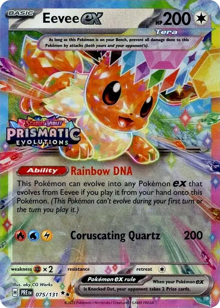 Eevee ex (075/131) (Prismatic Evolutions Stamp) [Scarlet & Violet: Prismatic Evolutions] | Dumpster Cat Games