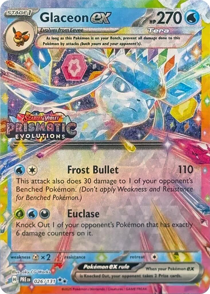 Glaceon ex (026/131) (Prismatic Evolutions Stamp) [Scarlet & Violet: Prismatic Evolutions] | Dumpster Cat Games