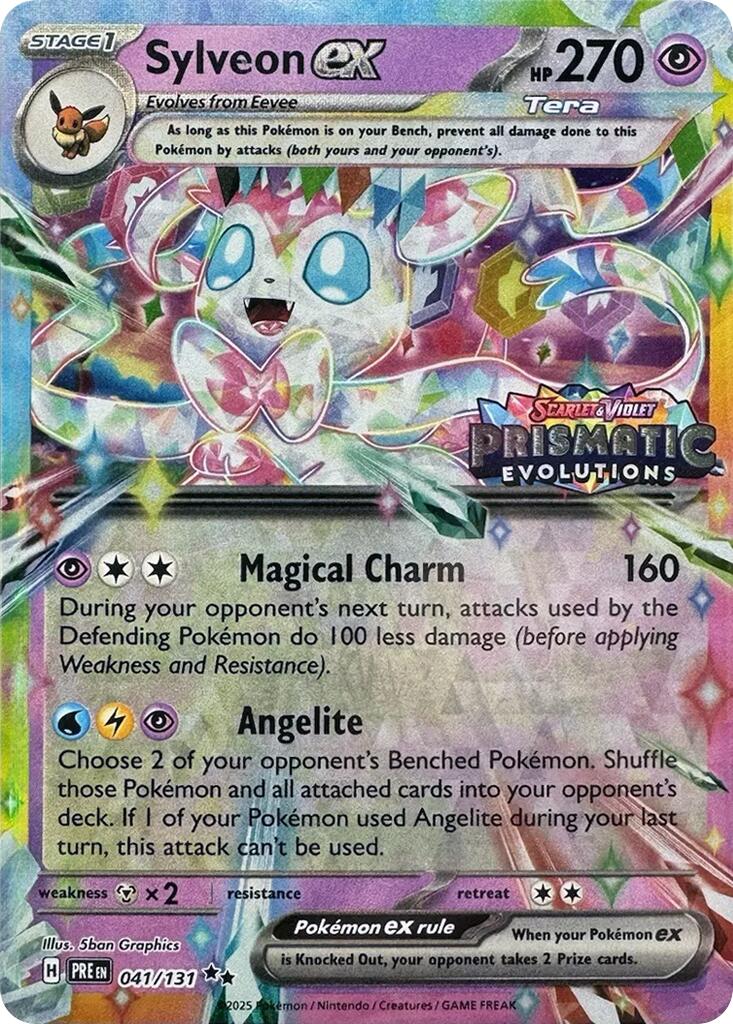 Sylveon ex (041/131) (Prismatic Evolutions Stamp) [Scarlet & Violet: Prismatic Evolutions] | Dumpster Cat Games