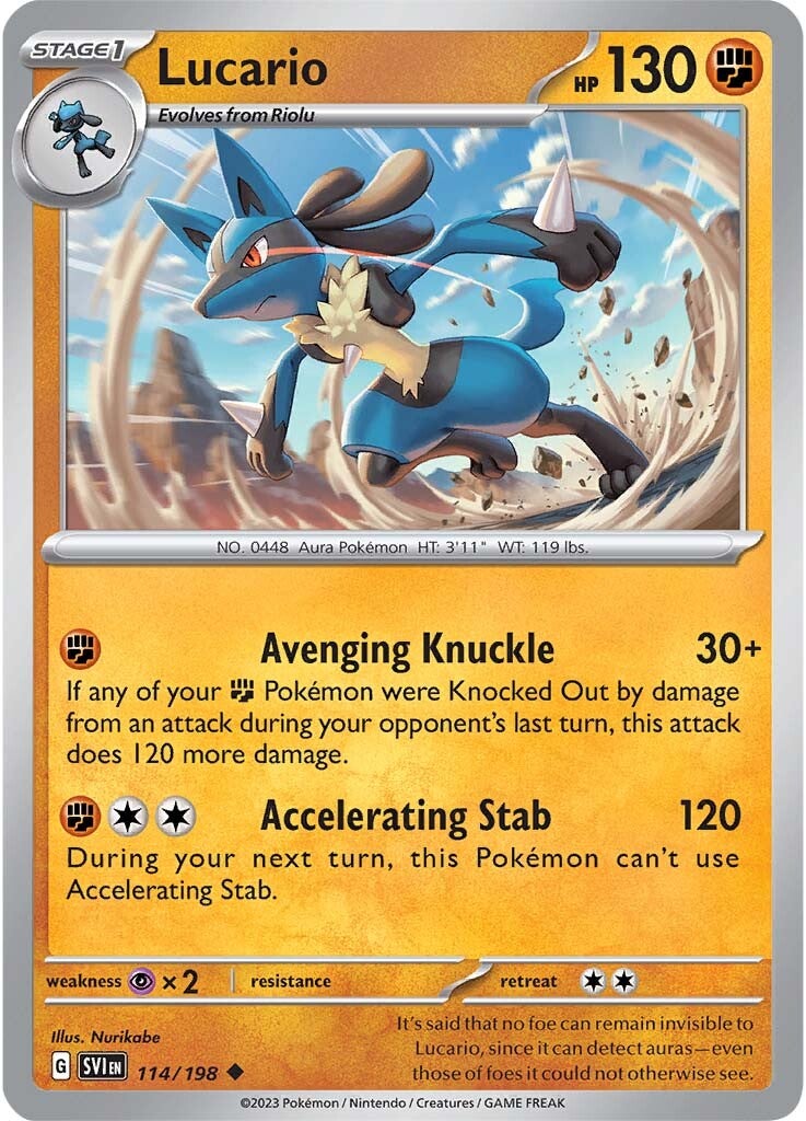 Lucario (114/198) [Scarlet & Violet: Base Set] | Dumpster Cat Games