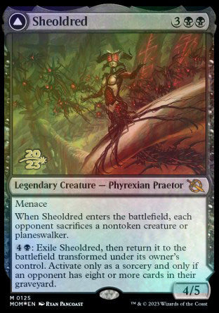 Sheoldred // The True Scriptures [March of the Machine Prerelease Promos] | Dumpster Cat Games