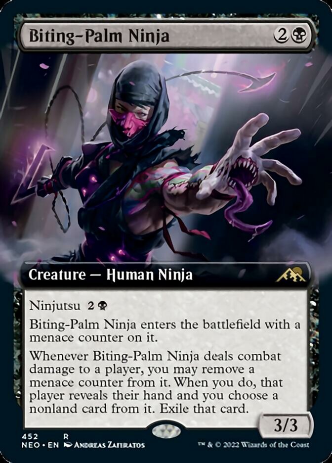 Biting-Palm Ninja (Extended Art) [Kamigawa: Neon Dynasty] | Dumpster Cat Games