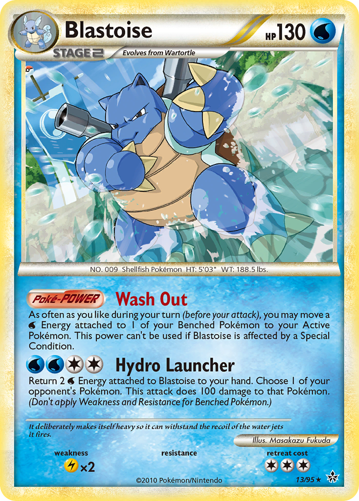 Blastoise (13/95) [HeartGold & SoulSilver: Unleashed] | Dumpster Cat Games