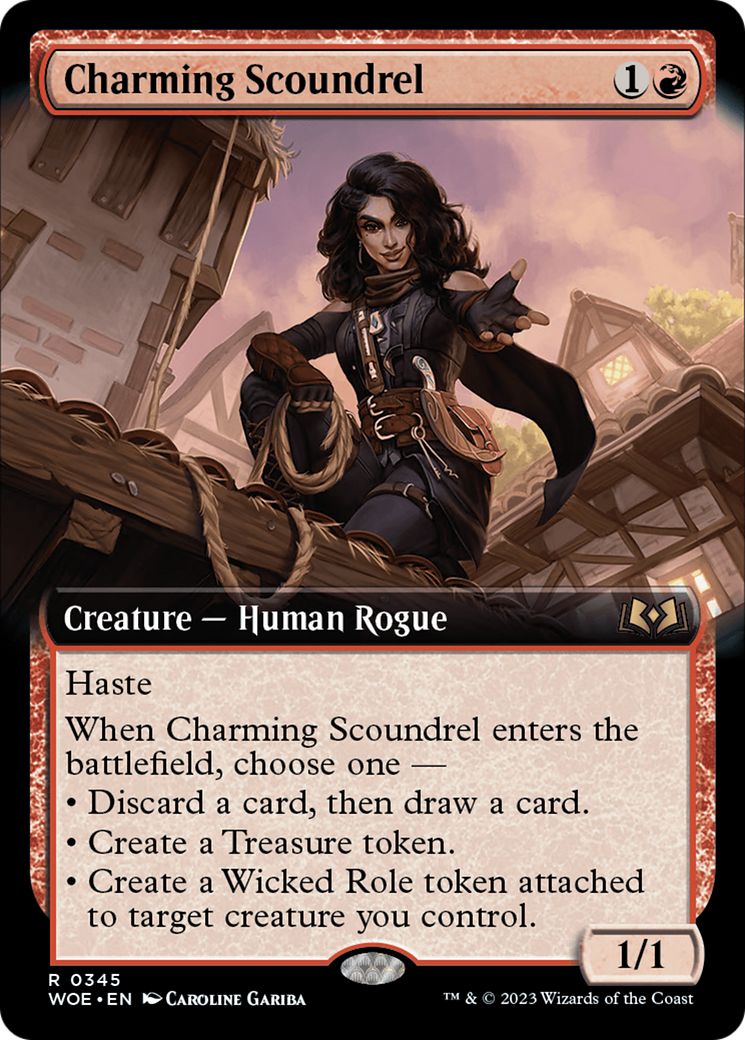 Charming Scoundrel (Extended Art) [Wilds of Eldraine] | Dumpster Cat Games