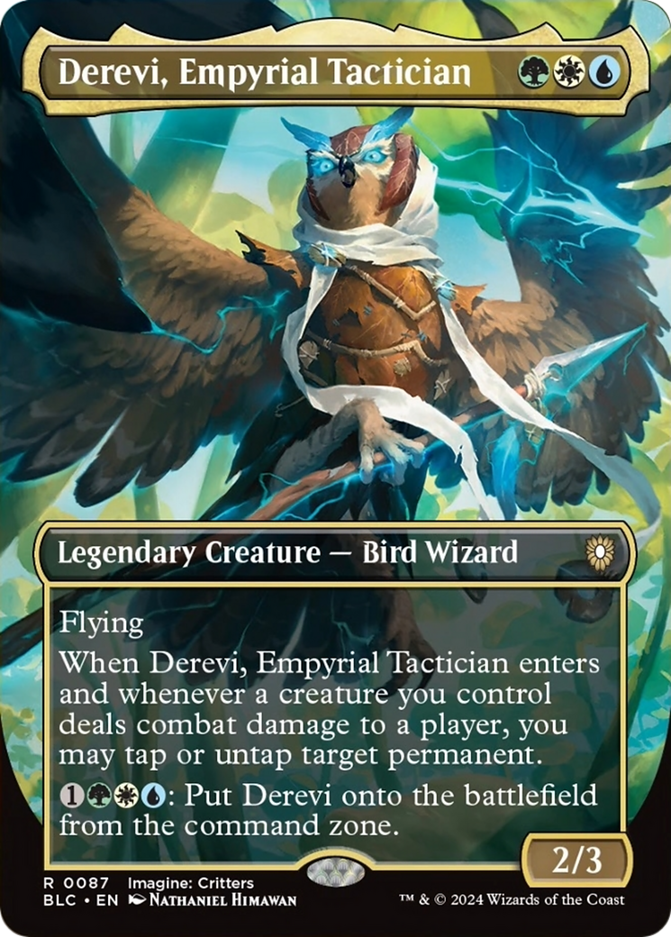 Derevi, Empyrial Tactician (Borderless) [Bloomburrow Commander] | Dumpster Cat Games