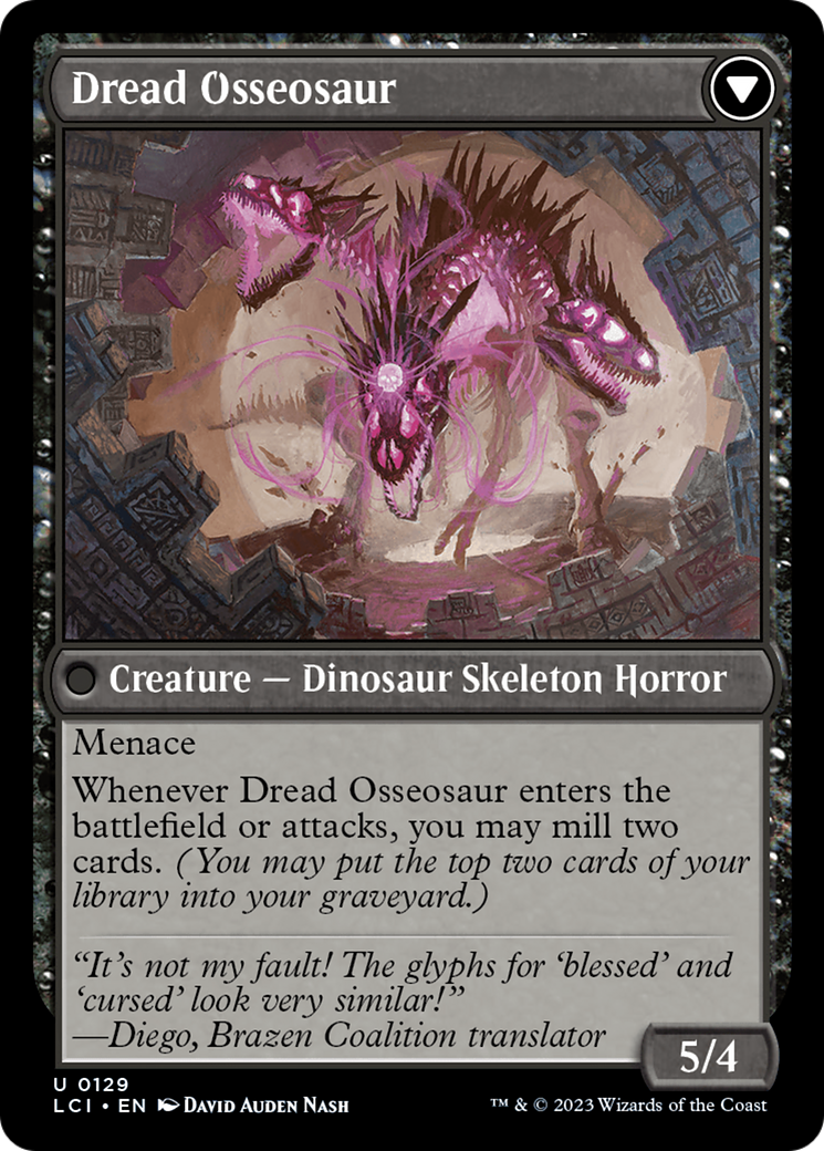 Visage of Dread // Dread Osseosaur [The Lost Caverns of Ixalan] | Dumpster Cat Games