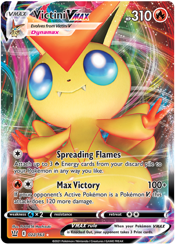 Victini VMAX (022/163) [Sword & Shield: Battle Styles] | Dumpster Cat Games