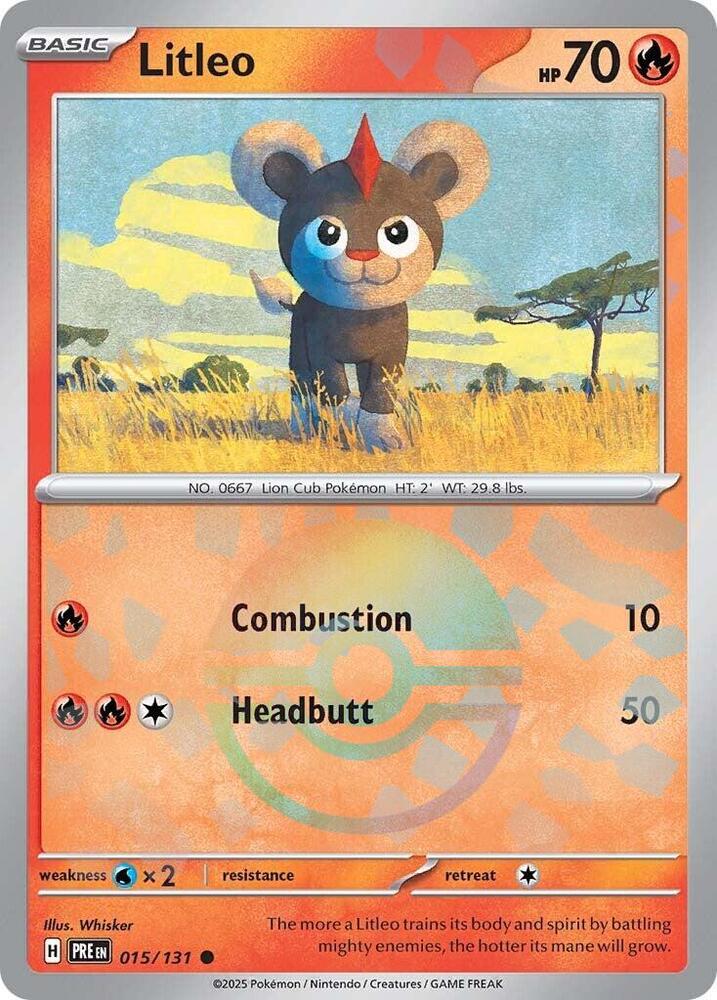 Litleo (015/131) (Poke Ball Pattern) [Scarlet & Violet: Prismatic Evolutions] | Dumpster Cat Games