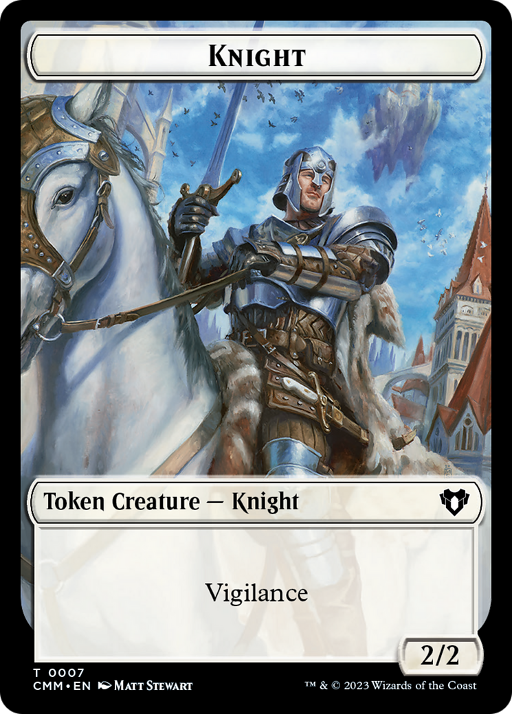 Knight Token [Commander Masters Tokens] | Dumpster Cat Games