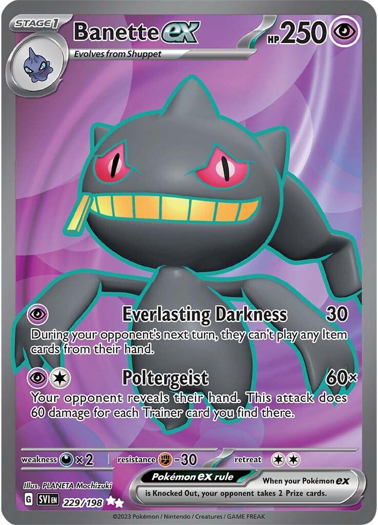 Banette ex (229/198) [Scarlet & Violet: Base Set] | Dumpster Cat Games