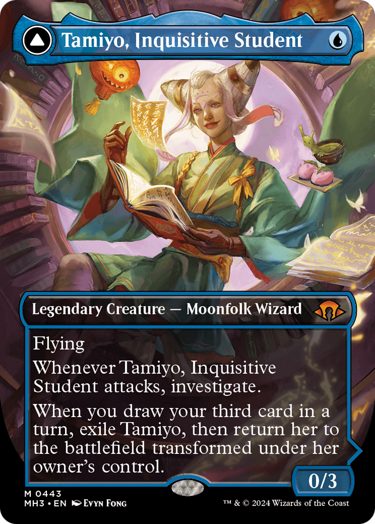 Tamiyo, Inquisitive Student // Tamiyo, Seasoned Scholar (Borderless) [Modern Horizons 3] | Dumpster Cat Games