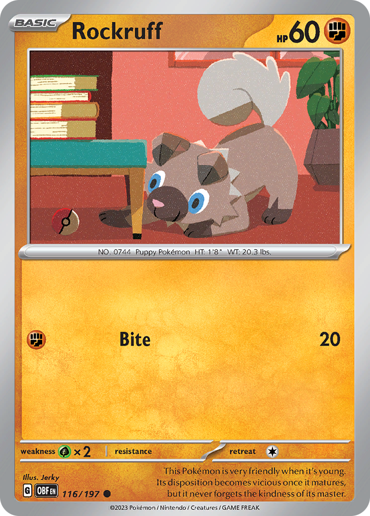 Rockruff (116/197) [Scarlet & Violet: Obsidian Flames] | Dumpster Cat Games