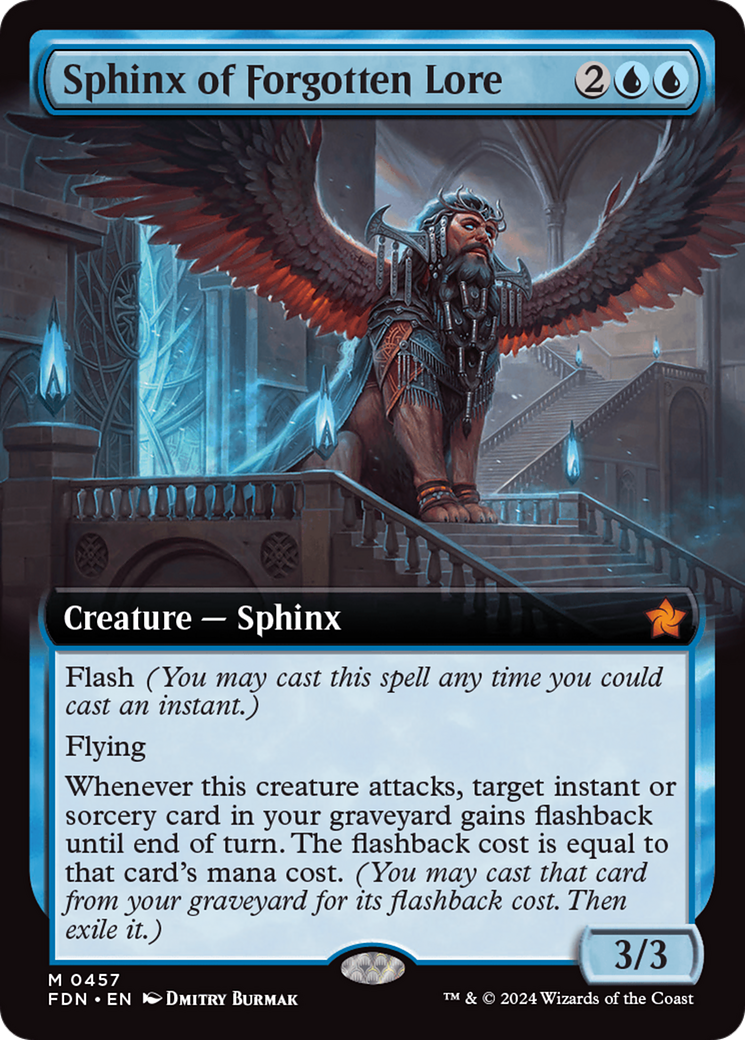 Sphinx of Forgotten Lore (Extended Art) [Foundations] | Dumpster Cat Games