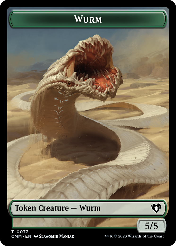 Wurm // Spider Double-Sided Token [Commander Masters Tokens] | Dumpster Cat Games