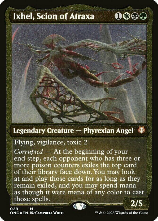 Ixhel, Scion of Atraxa (Foil Etched) (Display Commander) [Phyrexia: All Will Be One Commander] | Dumpster Cat Games