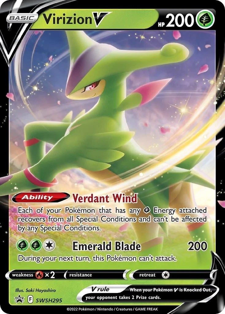 Virizion V (SWSH295) (Jumbo Card) [Sword & Shield: Black Star Promos] | Dumpster Cat Games