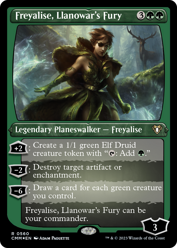 Freyalise, Llanowar's Fury (Foil Etched) [Commander Masters] | Dumpster Cat Games