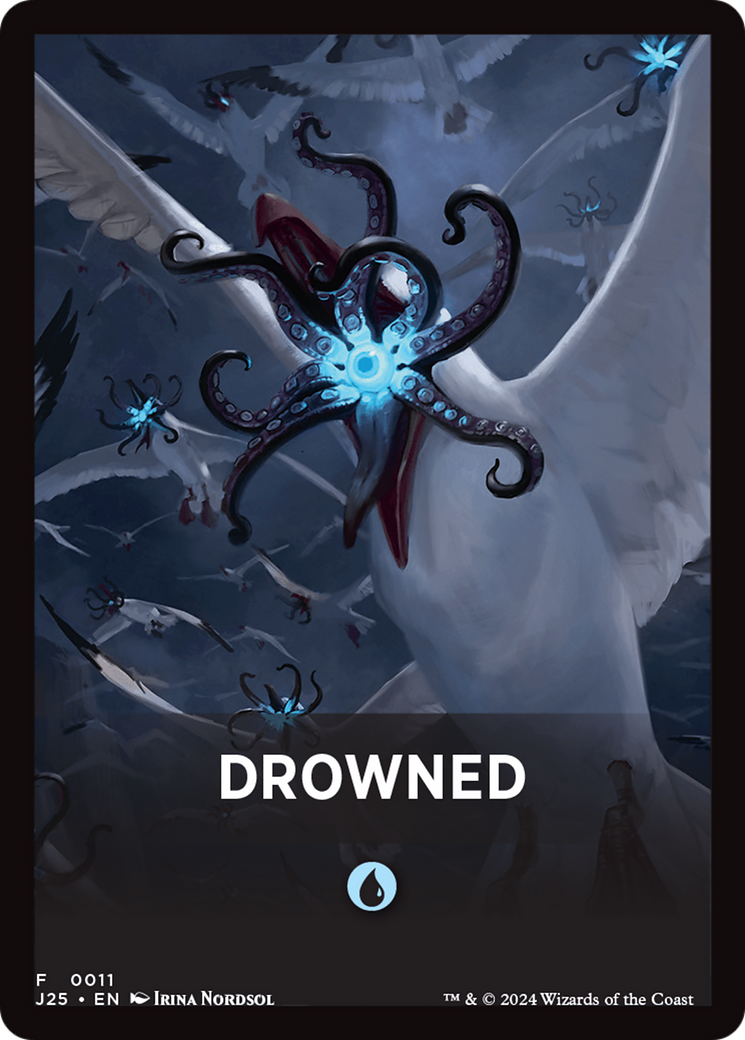 Drowned Theme Card [Foundations Jumpstart Front Cards] | Dumpster Cat Games