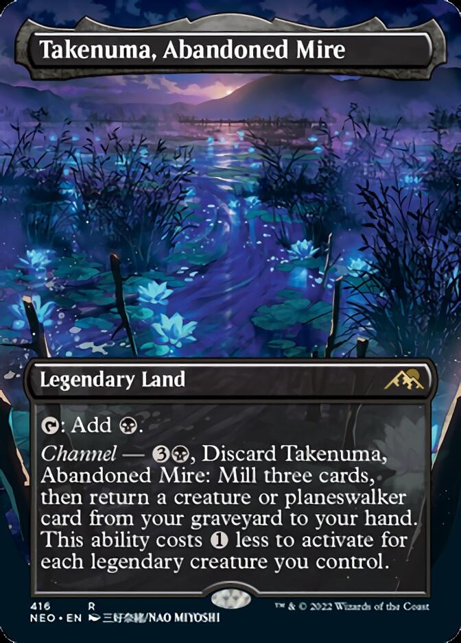 Takenuma, Abandoned Mire (Borderless Alternate Art) [Kamigawa: Neon Dynasty] | Dumpster Cat Games