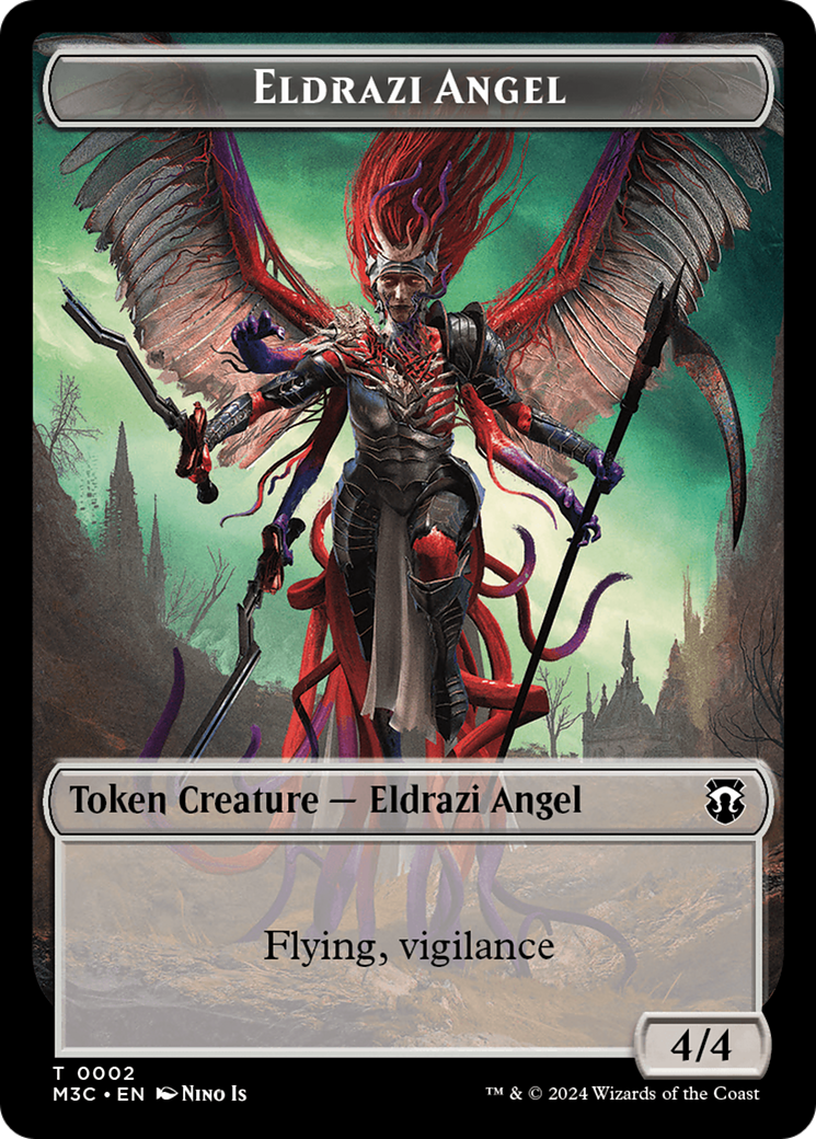 Copy (Ripple Foil) // Eldrazi Angel Double-Sided Token [Modern Horizons 3 Commander Tokens] | Dumpster Cat Games