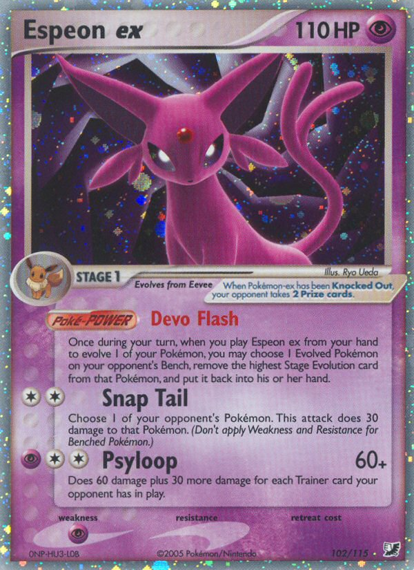 Espeon ex (102/115) [EX: Unseen Forces] | Dumpster Cat Games