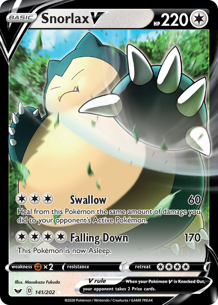 Snorlax V (141/202) (Oversized) [Sword & Shield: Base Set] | Dumpster Cat Games