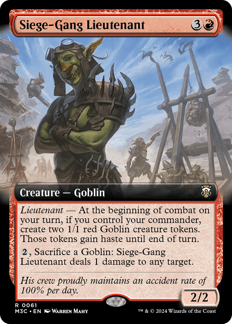 Siege-Gang Lieutenant (Extended Art) (Ripple Foil) [Modern Horizons 3 Commander] | Dumpster Cat Games