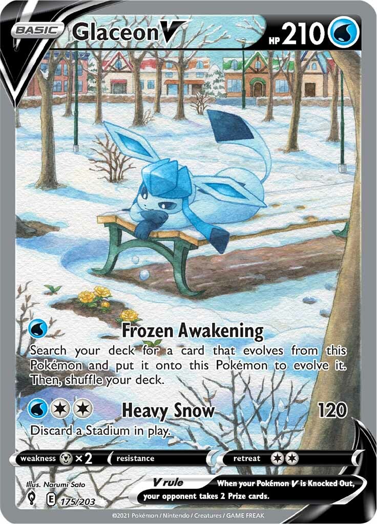 Glaceon V (175/203) [Sword & Shield: Evolving Skies] | Dumpster Cat Games