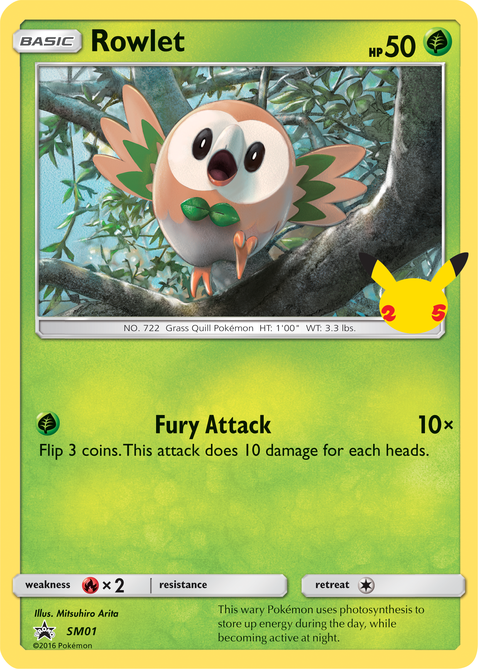 Rowlet (SM01) (Jumbo Card) [First Partner Pack] | Dumpster Cat Games