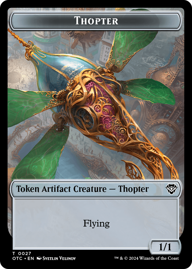 Thopter // Treasure Double-Sided Token [Outlaws of Thunder Junction Commander Tokens] | Dumpster Cat Games