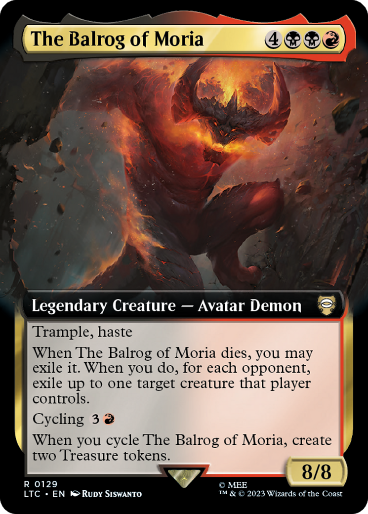 The Balrog of Moria (Extended Art) [The Lord of the Rings: Tales of Middle-Earth Commander] | Dumpster Cat Games