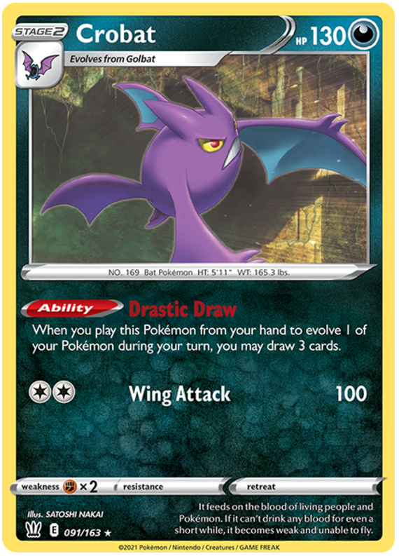 Crobat (091/163) (Theme Deck Exclusive) [Sword & Shield: Battle Styles] | Dumpster Cat Games