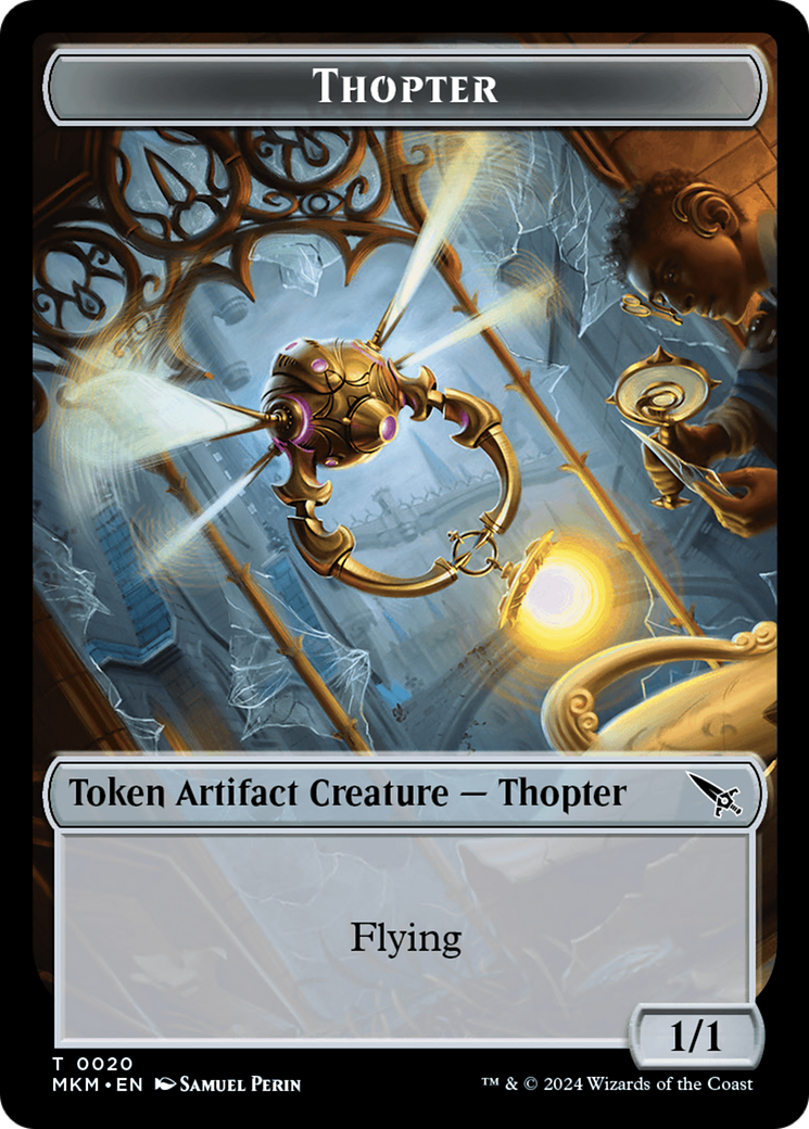 Thopter (0020) // Bat Double-Sided Token [Murders at Karlov Manor Tokens] | Dumpster Cat Games