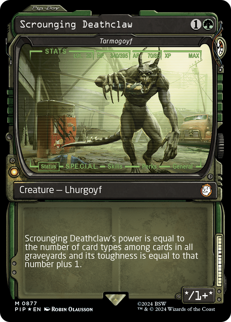 Scrounging Deathclaw - Tarmogoyf (Showcase) (Surge Foil) [Fallout] | Dumpster Cat Games