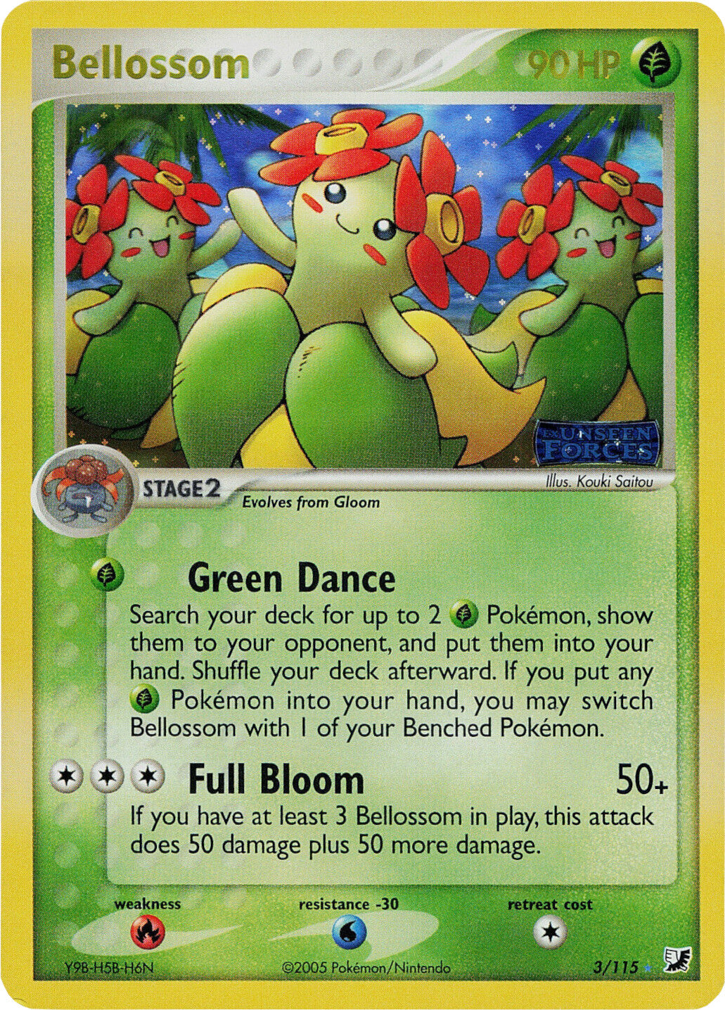 Bellossom (3/115) (Stamped) [EX: Unseen Forces] | Dumpster Cat Games