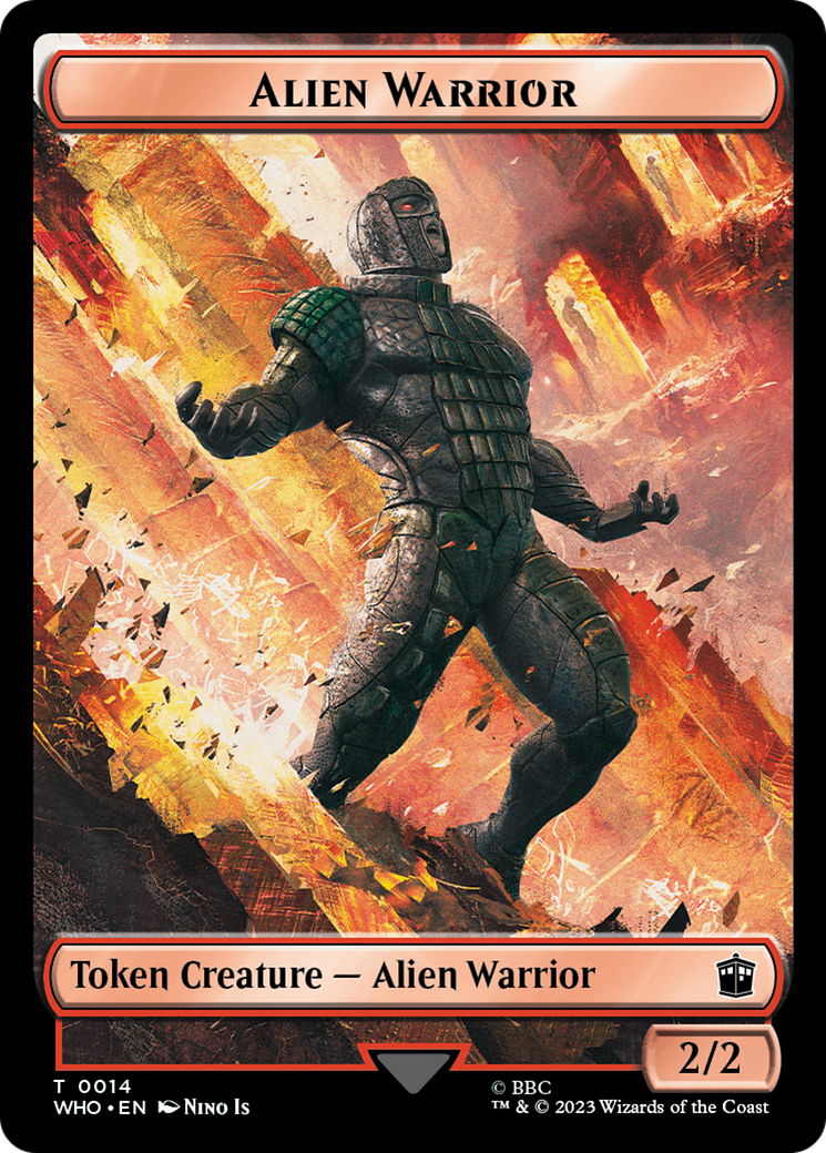 Soldier // Alien Warrior Double-Sided Token [Doctor Who Tokens] | Dumpster Cat Games