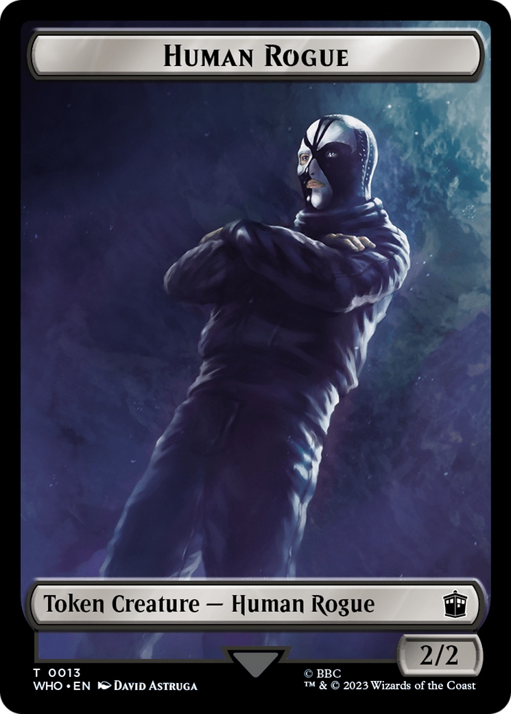 Human Rogue // Clue (0022) Double-Sided Token [Doctor Who Tokens] | Dumpster Cat Games