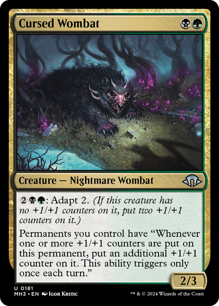 Cursed Wombat [Modern Horizons 3] | Dumpster Cat Games