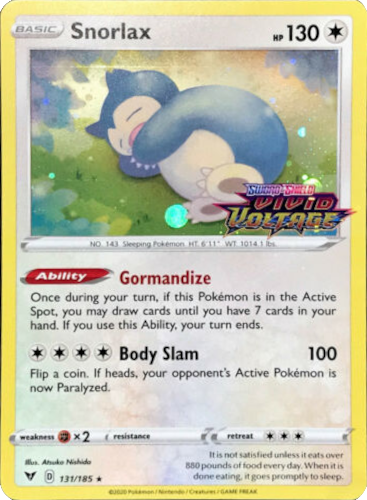 Snorlax (131/185) [Sword & Shield: Black Star Promos] | Dumpster Cat Games