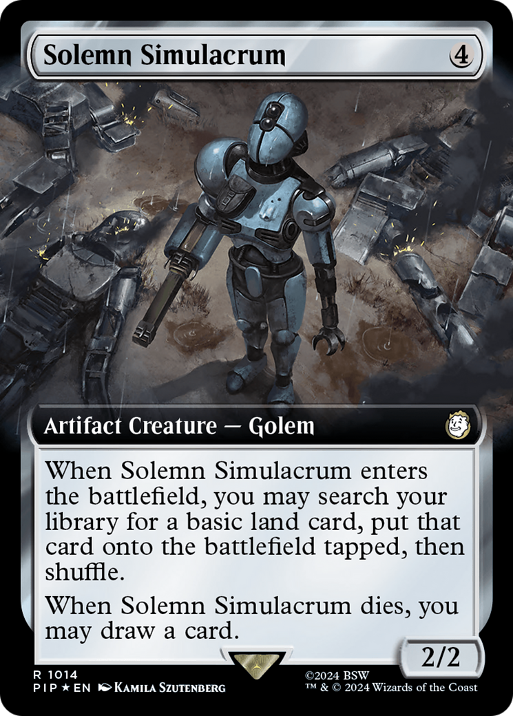 Solemn Simulacrum (Extended Art) (Surge Foil) [Fallout] | Dumpster Cat Games