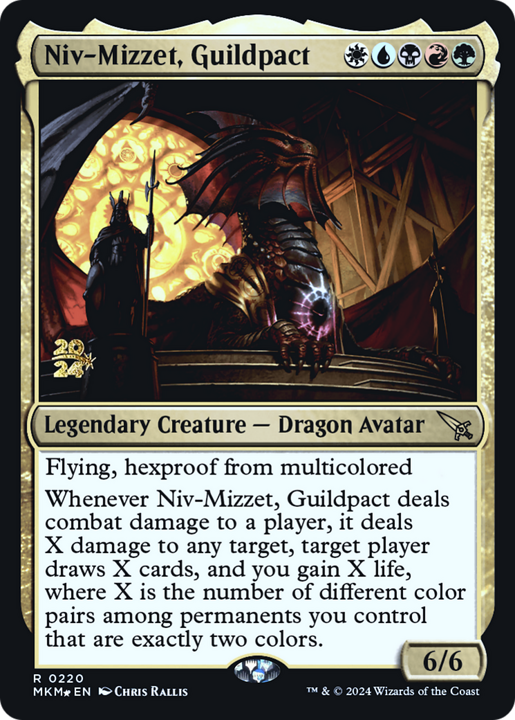 Niv-Mizzet, Guildpact [Murders at Karlov Manor Prerelease Promos] | Dumpster Cat Games