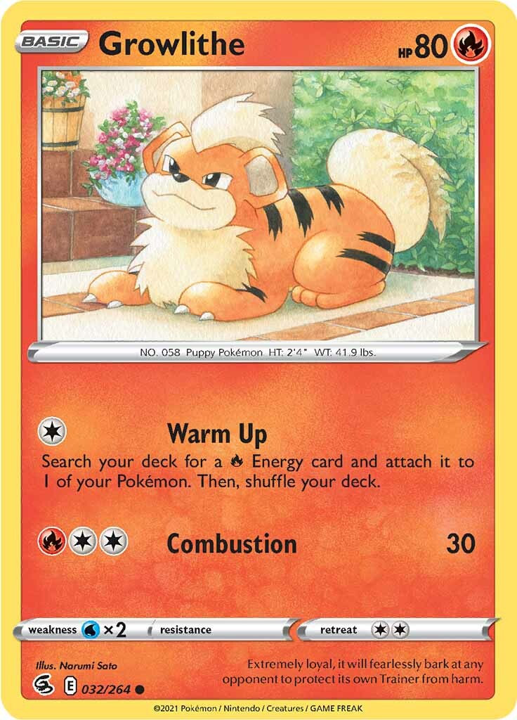 Growlithe (032/264) [Sword & Shield: Fusion Strike] | Dumpster Cat Games