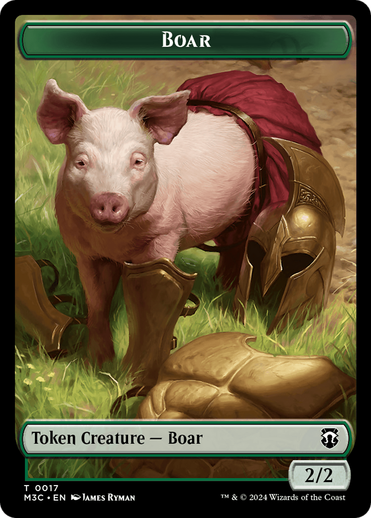 Boar (Ripple Foil) // Forest Dryad Double-Sided Token [Modern Horizons 3 Commander Tokens] | Dumpster Cat Games