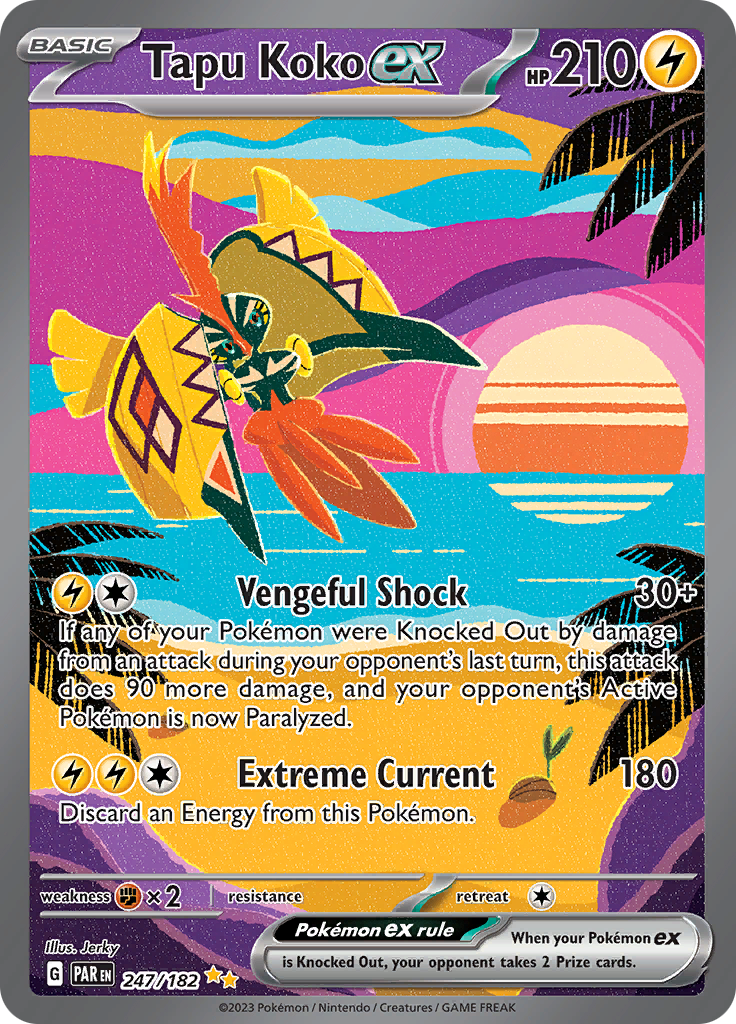 Tapu Koko ex (247/182) [Scarlet & Violet: Paradox Rift] | Dumpster Cat Games