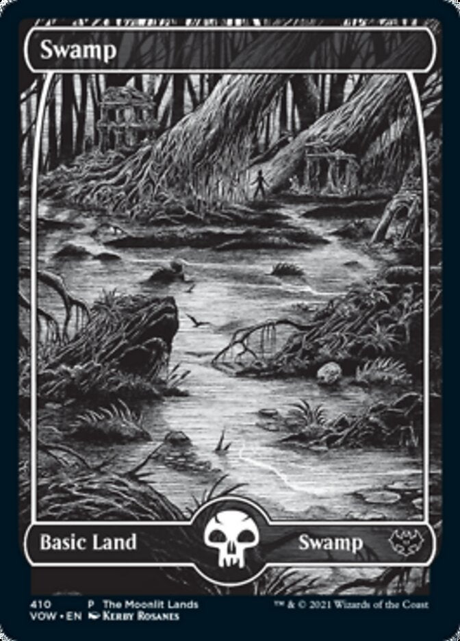 Swamp (The Moonlit Lands) (Foil Etched) [Innistrad: Crimson Vow Promos] | Dumpster Cat Games