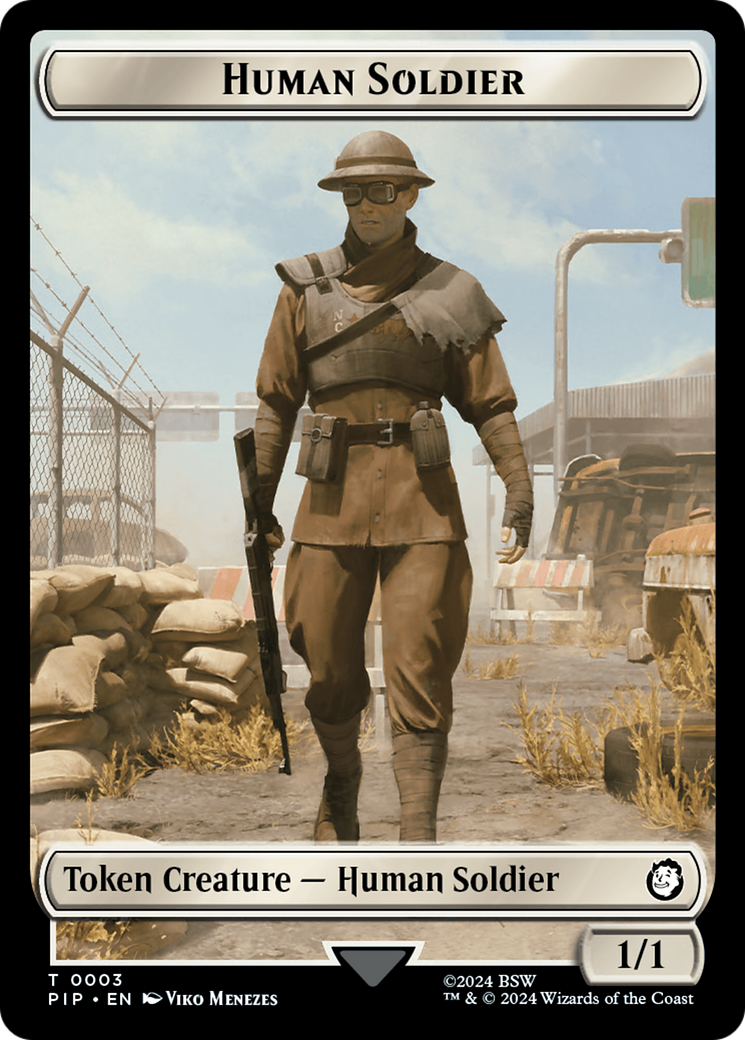 Treasure (0019) // Human Soldier Double-Sided Token [Fallout Tokens] | Dumpster Cat Games